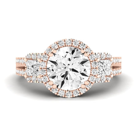 Erica Moissanite Matching Band Only (does Not Include Engagement Ring) For Ring With Round Center rosegold