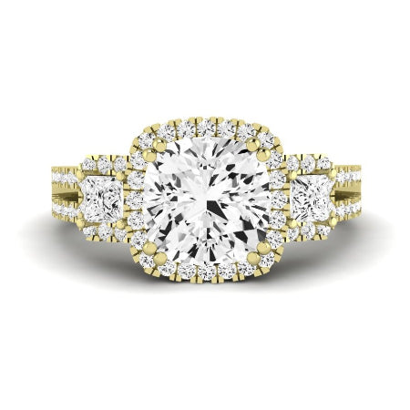 Erica Diamond Matching Band Only (does Not Include Engagement Ring) For Ring With Cushion Center yellowgold