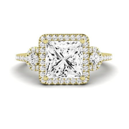 Lunaria Diamond Matching Band Only (does Not Include Engagement Ring) For Ring With Princess Center yellowgold