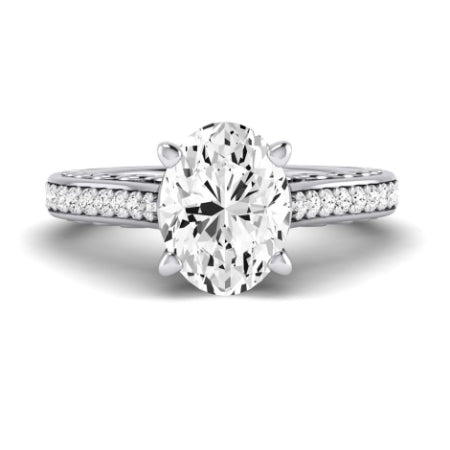 Nala Moissanite Matching Band Only (does Not Include Engagement Ring) For Ring With Oval Center whitegold