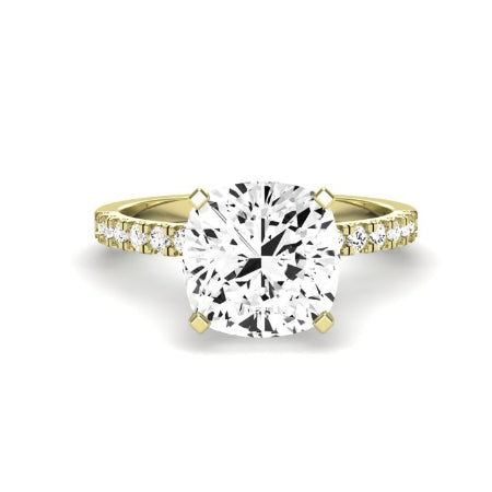 Dahlia Diamond Matching Band Only (engagement Ring Not Included) For Ring With Cushion Center yellowgold