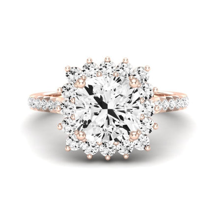 Gazania Moissanite Matching Band Only (does Not Include Engagement Ring) For Ring With Cushion Center rosegold