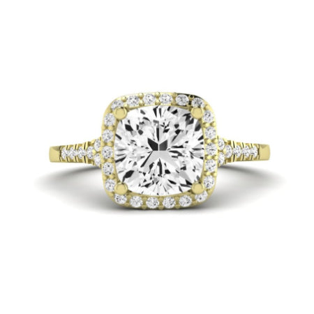 Desert Rose Moissanite Matching Band Only (engagement Ring Not Included) For Ring With Cushion Center yellowgold