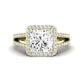 Freesia Diamond Matching Band Only (does Not Include Engagement Ring) For Ring With Princess Center yellowgold