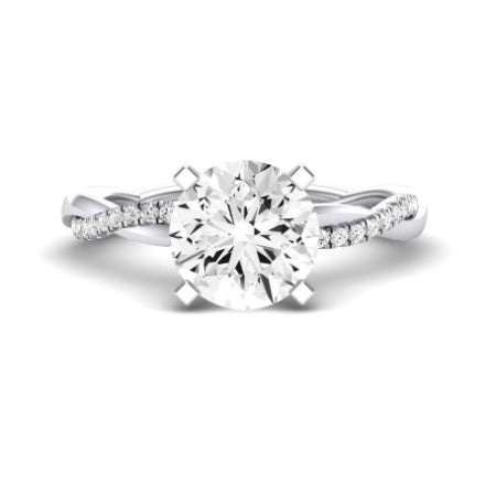 Iris Moissanite Matching Band Only (does Not Include Engagement Ring) For Ring With Round Center whitegold