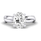 Baneberry Moissanite Matching Band Only (does Not Include Engagement Ring)  For Ring With Oval Center whitegold
