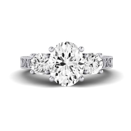 Belladonna Diamond Matching Band Only (does Not Include Engagement Ring) For Ring With Oval Center whitegold