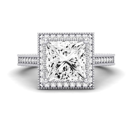 Wallflower Diamond Matching Band Only (does Not Include Engagement Ring) For Ring With Princess Center whitegold