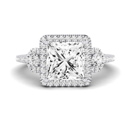 Lunaria Moissanite Matching Band Only (does Not Include Engagement Ring) For Ring With Princess Center whitegold