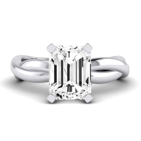 Baneberry Moissanite Matching Band Only (does Not Include Engagement Ring)  For Ring With Emerald Center whitegold