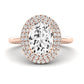 Tulip Diamond Matching Band Only ( Engagement Ring Not Included) For Ring With Oval Center rosegold
