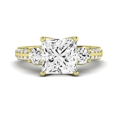 Thistle Moissanite Matching Band Only (does Not Include Engagement Ring) For Ring With Princess Center yellowgold