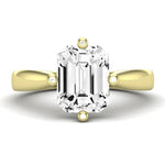 Gardenia Moissanite Matching Band Only ( Engagement Ring Not Included)  For Ring With Emerald Center yellowgold