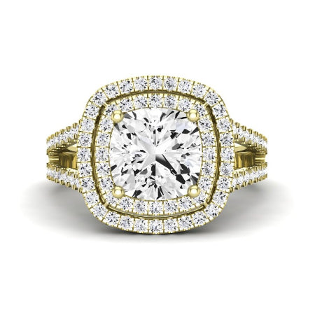 Flora Diamond Matching Band Only (engagement Ring Not Included) For Ring With Cushion Center yellowgold