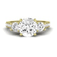 Primrose Moissanite Matching Band Only ( Engagement Ring Not Included) For Ring With Round Center yellowgold