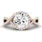 Dianella Matching Band Only (does Not Include Engagement Ring)  For Ring With Round Center rosegold