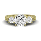 Belladonna Moissanite Matching Band Only (does Not Include Engagement Ring) For Ring With Cushion Center yellowgold