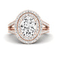 Flora Moissanite Matching Band Only (engagement Ring Not Included) For Ring With Oval Center rosegold