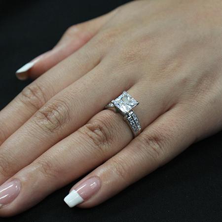 Heather Princess Diamond Engagement Ring (Lab Grown Igi Cert) whitegold