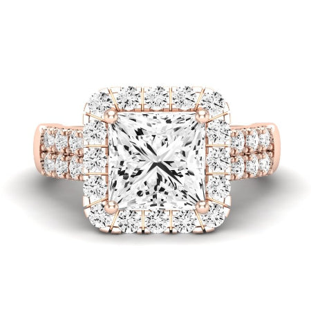 Velvet Moissanite Matching Band Only (does Not Include Engagement Ring)  For Ring With Princess Center rosegold