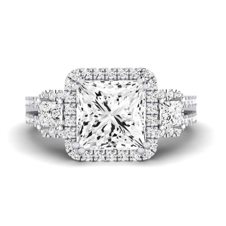 Erica Moissanite Matching Band Only (does Not Include Engagement Ring) For Ring With Princess Center whitegold