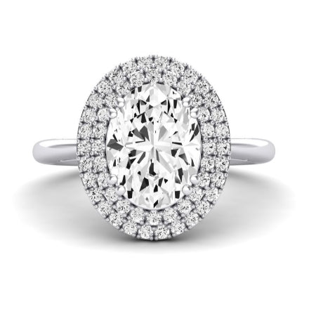 Tulip Oval Moissanite Bridal Set whitegold