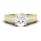 Edelweiss Moissanite Matching Band Only (does Not Include Engagement Ring) For Ring With Round Center yellowgold