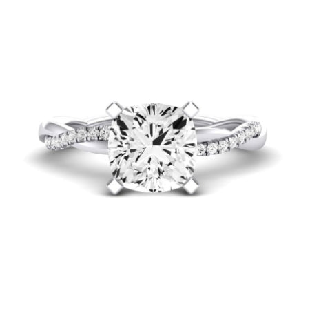 Iris Diamond Matching Band Only (does Not Include Engagement Ring) For Ring With Cushion Center whitegold