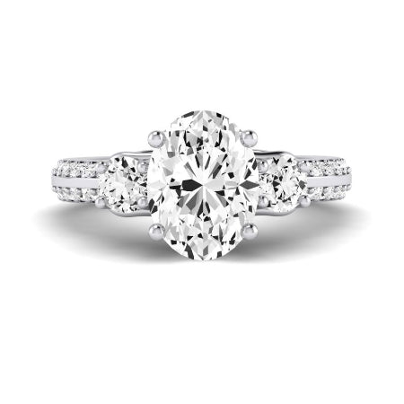 Thistle Oval Moissanite Bridal Set whitegold