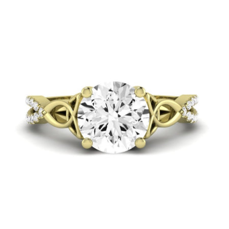 Pavonia Moissanite Matching Band Only (does Not Include Engagement Ring)  For Ring With Round Center yellowgold