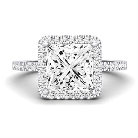 Bergenia Diamond Matching Band Only (does Not Include Engagement Ring ) For Ring With Princess Center whitegold