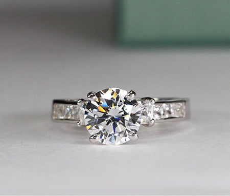 Hazel Round Moissanite Engagement Ring whitegold