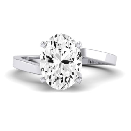 Zinnia Moissanite Matching Band Only ( Engagement Ring Not Included) For Ring With Oval Center whitegold