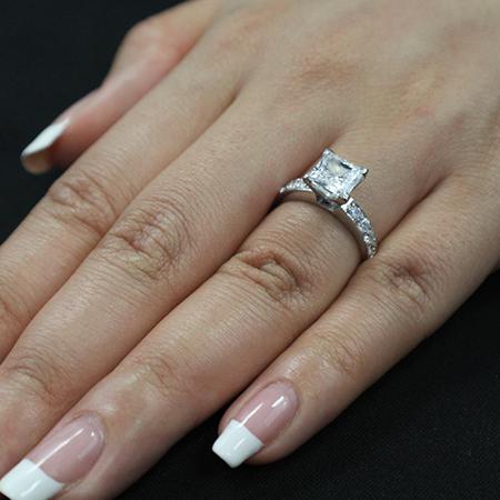 Eliza Diamond Matching Band Only (engagement Ring Not Included) For Ring With Princess Center whitegold