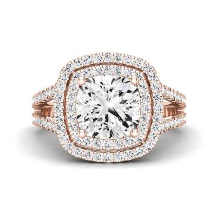 Flora Moissanite Matching Band Only (engagement Ring Not Included) For Ring With Cushion Center rosegold