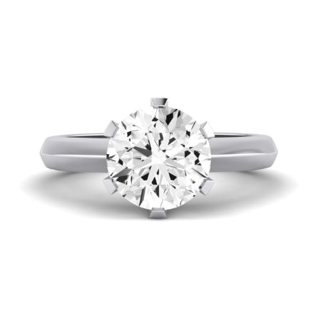 Senna Moissanite Matching Band Only (does Not Include Engagement Ring) For Ring With Round Center whitegold