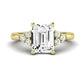 Alyssa Moissanite Matching Band Only (does Not Include Engagement Ring) For Ring With Emerald Center yellowgold