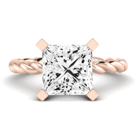 Balsam Diamond Matching Band Only (does Not Include Engagement Ring) For Ring With Princess Center rosegold