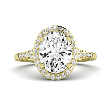 Desert Rose Moissanite Matching Band Only (engagement Ring Not Included) For Ring With Oval Center yellowgold