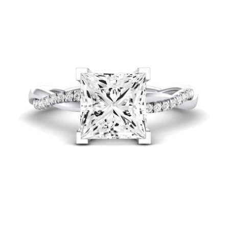 Iris Diamond Matching Band Only (does Not Include Engagement Ring) For Ring With Princess Center whitegold