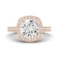 Buttercup Moissanite Matching Band Only (does Not Include Engagement Ring)  For Ring With Cushion Center rosegold