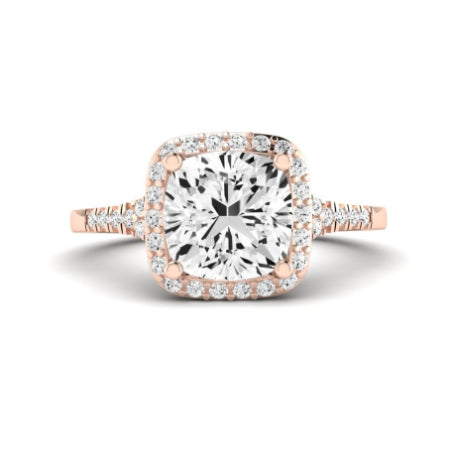 Desert Rose Moissanite Matching Band Only (engagement Ring Not Included) For Ring With Cushion Center rosegold