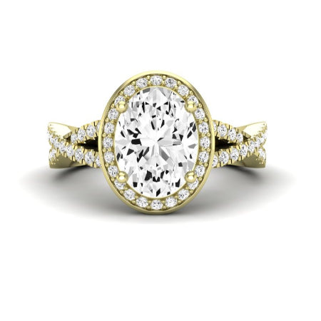 Moonflower Diamond Matching Band Only ( Engagement Ring Not Included) For Ring With Oval Center yellowgold