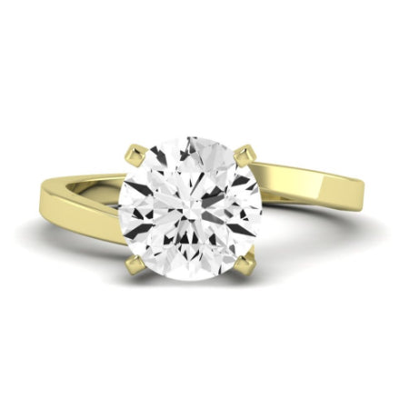 Zinnia Moissanite Matching Band Only ( Engagement Ring Not Included) For Ring With Round Center yellowgold