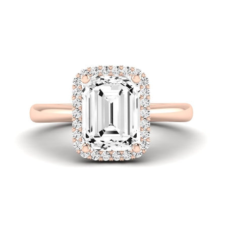 Calla Lily Moissanite Matching Band Only (does Not Include Engagement Ring) For Ring With Emerald Center rosegold