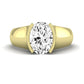 Jasmine Moissanite Matching Band Only (does Not Include Engagement Ring) For Ring With Oval Center yellowgold