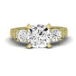 Angelonia Moissanite Matching Band Only (does Not Include Engagement Ring) For Ring With Cushion Center yellowgold