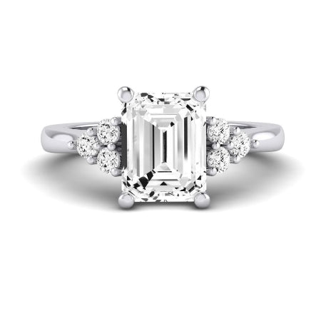 Alyssa Diamond Matching Band Only (does Not Include Engagement Ring) For Ring With Emerald Center whitegold