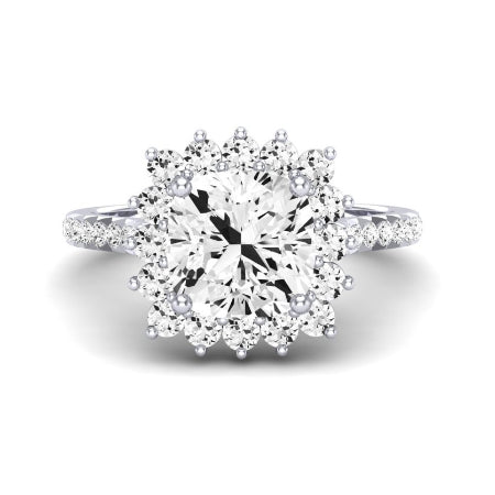 Gazania Moissanite Matching Band Only (does Not Include Engagement Ring) For Ring With Cushion Center whitegold