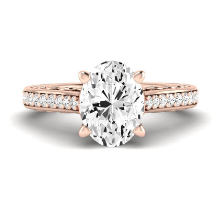 Nala Moissanite Matching Band Only (does Not Include Engagement Ring) For Ring With Oval Center rosegold